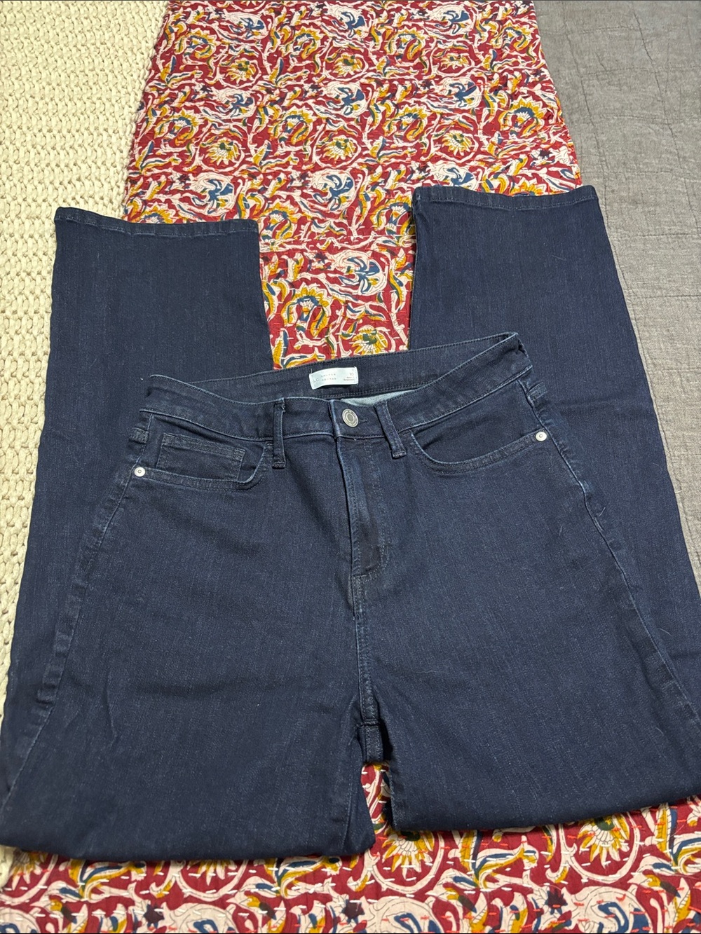 LC Lauren Conrad Dark Blue High-Rise Straight Leg Jeans